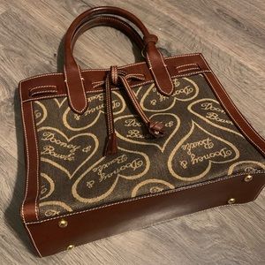 Dooney & Bourke Vintage Brown Hearts Handbag
